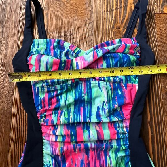 Funkita Ladies Swimsuit Brush Strokes Ruched One Piece Size 34 $110 - Picture 2 of 8